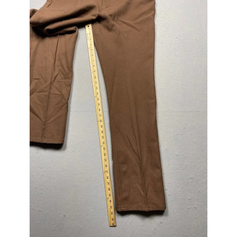 Vintage Levis Panatela Action Slacks Brown 36x34 Mens 70s Polyester USA Made